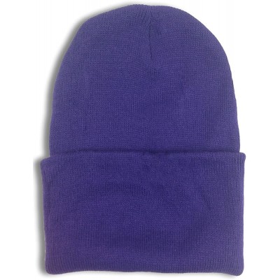 Skullies & Beanies Long Cuff Beanie Cap - Purple - CS11GFNKABV $11.54