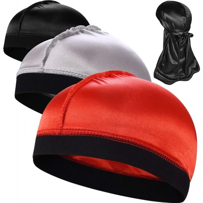 Skullies & Beanies 3PCS Silky Stocking Wave Caps- Compression Cap for Men Doo Rag- Award 1 Durag - CI18W6NH9W8 $20.16