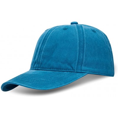 Baseball Caps Men Women Custom Text Embroidered Denim Hat Team Christmas Adjustable Snapback Baseball Caps - Retro Blue - CY1...