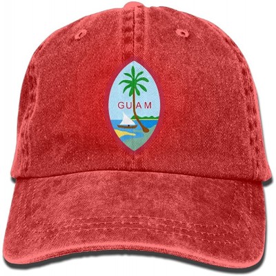 Baseball Caps Adults Guam US Flag Adjustable Casual Cool Baseball Cap Retro Cowboy Hat Cotton Dyed Caps - Red - C218DKQSOIY $...
