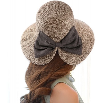 Sun Hats Womens Light Weight Bow Bucket Straw Sun Hat - Tan - CM183KLT5HS $16.31