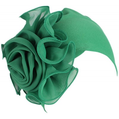 Skullies & Beanies Cancer Turbans Twisted Headwear Flowers - Green - CJ18XU3WYDZ $16.85