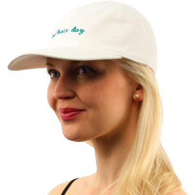 Baseball Caps Everyday Bad Hair Day Adjustable Cotton Baseball Sun Visor Cap Dad Hat - White - C5182E7QHLG $13.36