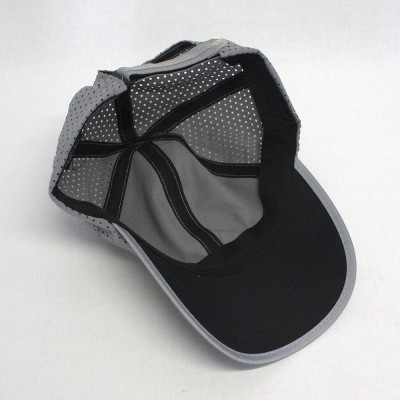 Baseball Caps Plain Pro Cool Mesh Low Profile Adjustable Baseball Cap - Reflective Gray - C018ERLCWND $11.58