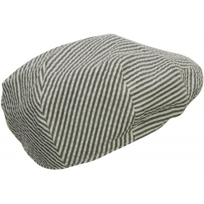 Newsboy Caps Men's Seersucker Ivy Cap - Black - CC11YAJFU35 $22.00