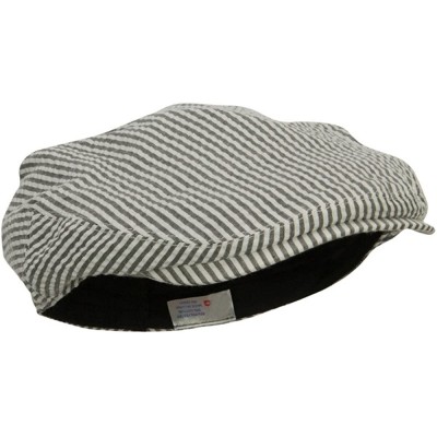 Newsboy Caps Men's Seersucker Ivy Cap - Black - CC11YAJFU35 $22.00