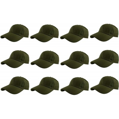 Baseball Caps Baseball Caps 100% Cotton Plain Blank Adjustable Size Wholesale LOT 12 Pack - Army Green - CP1827DTIWQ $26.66