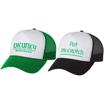 Baseball Caps St. Patrick's Day Matching Trucker Mesh Cap Drunky McDrunkerson & Pat McCROTCH - C118QG9UXMX $16.07