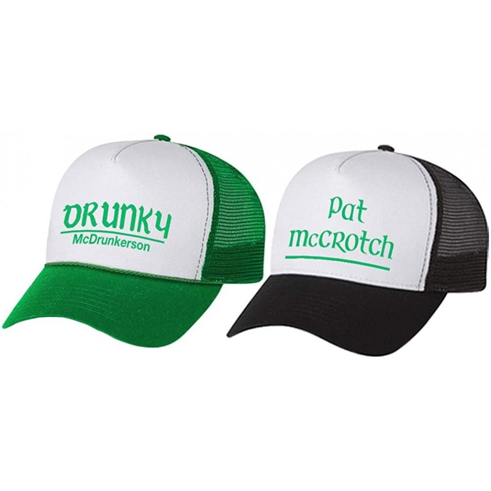Baseball Caps St. Patrick's Day Matching Trucker Mesh Cap Drunky McDrunkerson & Pat McCROTCH - C118QG9UXMX $16.07