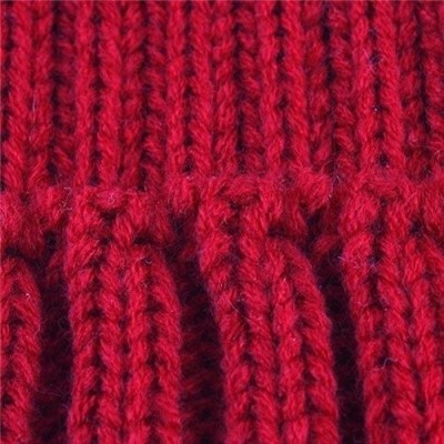 Skullies & Beanies Women Winter Chunky Knit Double Pom Pom Beanie Hats Cozy Warm Slouchy Hat - Red - C9188RZTY8O $9.45