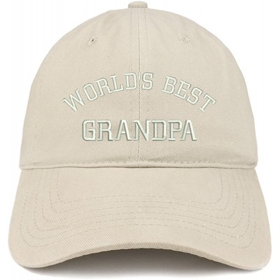 Baseball Caps World's Best Grandpa Embroidered Brushed Cotton Cap - Stone - CB18CSDG59Z $18.34