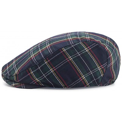 Newsboy Caps Newsboy Cap Beret Men Women Flat Caps Cotton Plaid Hat Outdoors - Blue - CD1870KM6AK $17.22