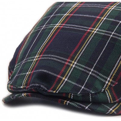 Newsboy Caps Newsboy Cap Beret Men Women Flat Caps Cotton Plaid Hat Outdoors - Blue - CD1870KM6AK $17.22