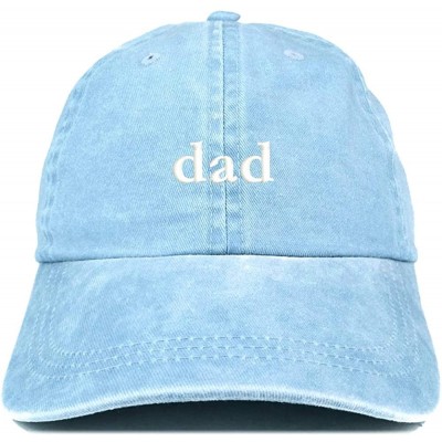 Baseball Caps Mom and Dad Pigment Dyed Couple 2 Pc Cap Set - Pink Light Blue - CB18I6WZOHL $38.68