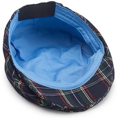 Newsboy Caps Newsboy Cap Beret Men Women Flat Caps Cotton Plaid Hat Outdoors - Blue - CD1870KM6AK $38.50