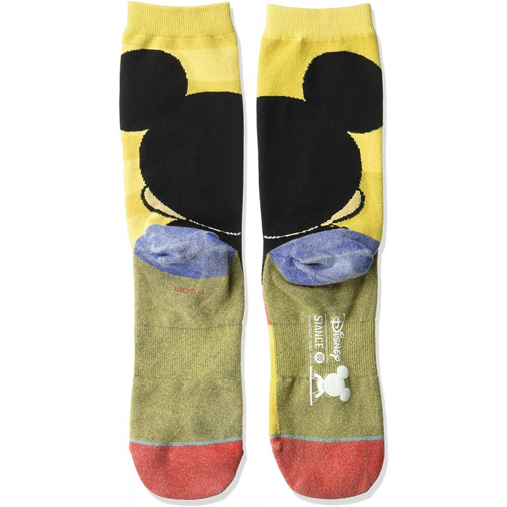 Baseball Caps Big Boys Disney Crew Socks- Yellow- LARGE - CN17XHNWE2M $23.26