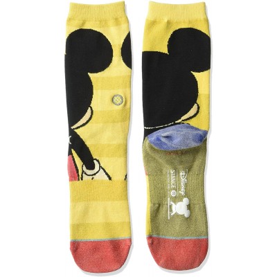 Baseball Caps Big Boys Disney Crew Socks- Yellow- LARGE - CN17XHNWE2M $23.26