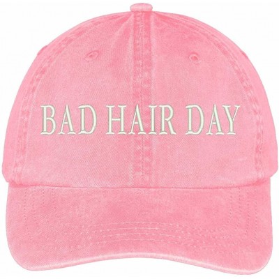 Baseball Caps Bad Hair Day Embroidered Pigment Dyed Low Profile Cap - Pink - C212GZC1S9Z $19.18