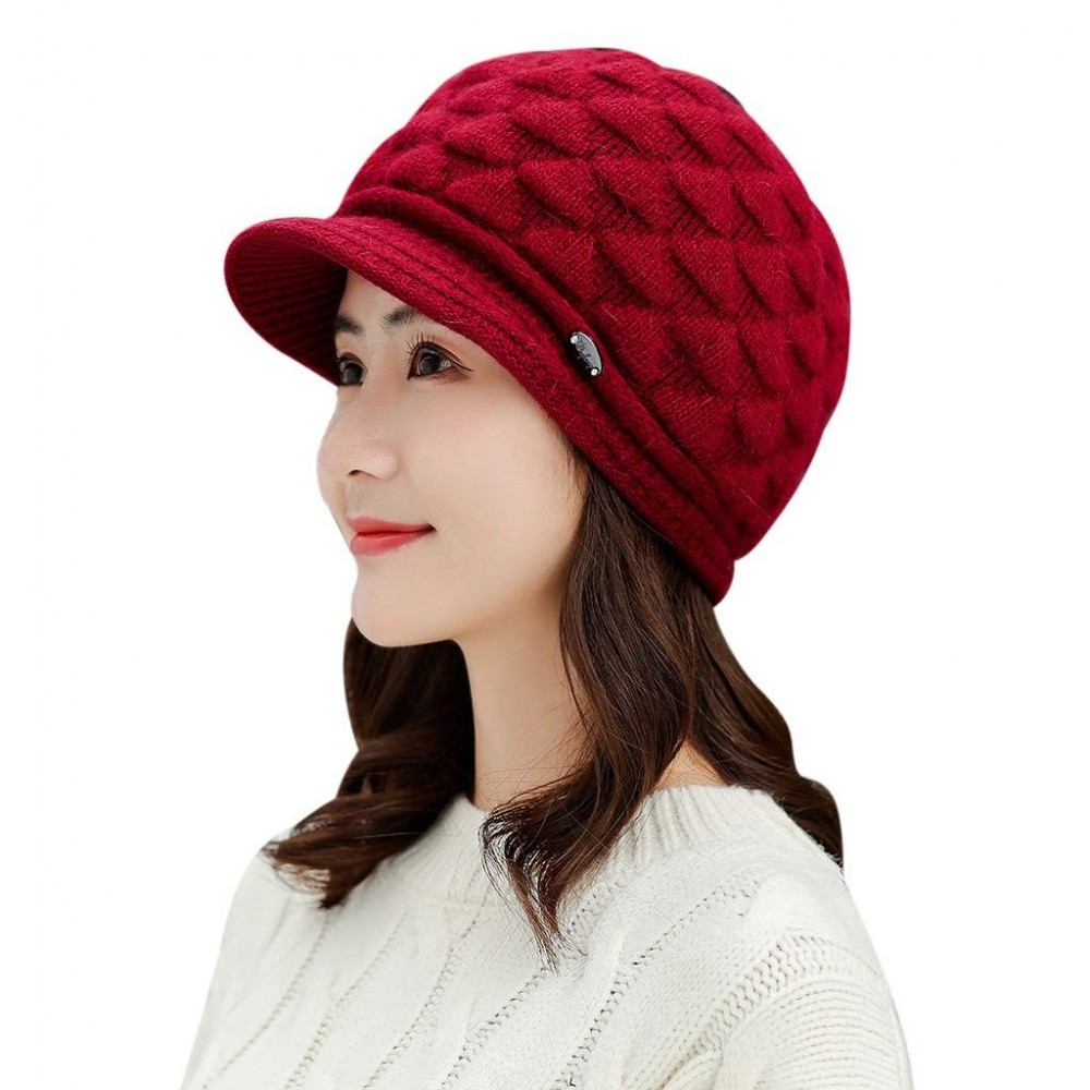 Skullies & Beanies Women Hat-Fashion Women Hats For Winter Beanies Knitted Hats Girls' Rabbit CapWine) - ✪wine - CW1920MK00Z ...