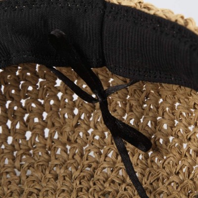 Berets Women Beret Hat Crochet Straw Newsboy Hat Adjustable French Style Fiddler Artist Hat - Khaki - CW18SYO9OL8 $10.06