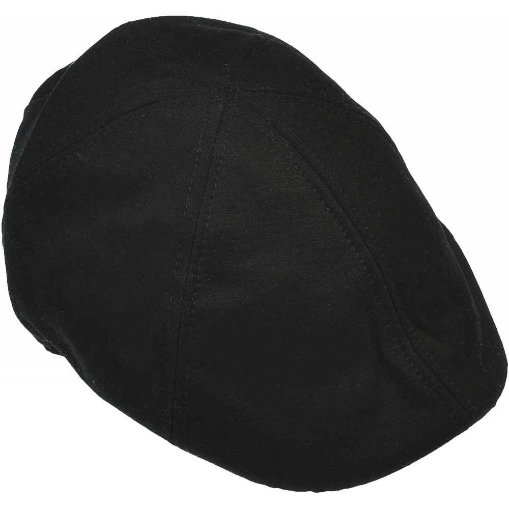 Newsboy Caps Aprileo Men's Newsboy Gatsby Hat Cabbie Denim Flat Driving Cap - Black. - CH180TCGE2C $15.00