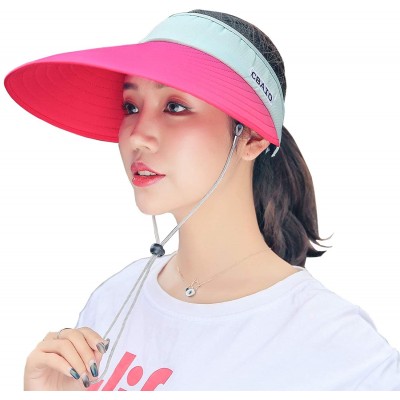 Visors Sun Hat Wide Brim Visor for Women Summer UV Protection Foldable Travle Beach Cap - 5 - CR18GYR89EA $9.01