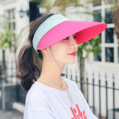 Visors Sun Hat Wide Brim Visor for Women Summer UV Protection Foldable Travle Beach Cap - 5 - CR18GYR89EA $9.01