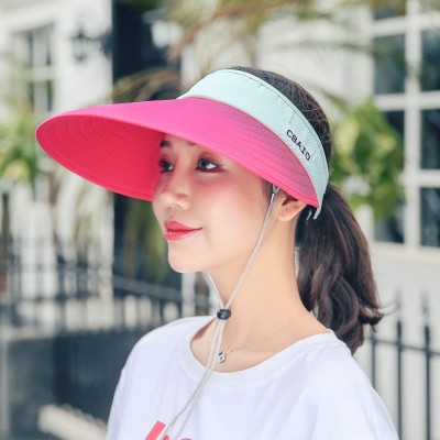 Visors Sun Hat Wide Brim Visor for Women Summer UV Protection Foldable Travle Beach Cap - 5 - CR18GYR89EA $9.01