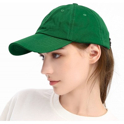 Baseball Caps Unisex Washed Dyed Cotton Adjustable Solid Baseball Cap - Dfh269-bright Green - C818GMC2O8U $9.81