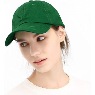 Baseball Caps Unisex Washed Dyed Cotton Adjustable Solid Baseball Cap - Dfh269-bright Green - C818GMC2O8U $9.81