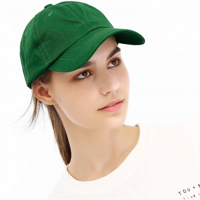 Baseball Caps Unisex Washed Dyed Cotton Adjustable Solid Baseball Cap - Dfh269-bright Green - C818GMC2O8U $9.81