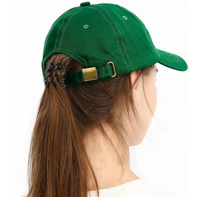 Baseball Caps Unisex Washed Dyed Cotton Adjustable Solid Baseball Cap - Dfh269-bright Green - C818GMC2O8U $9.81