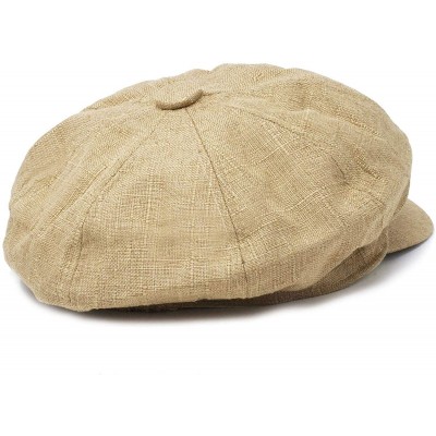 Newsboy Caps Cotton Visor 8 Panel Applejack Cabbie Tweed Newsboy Flat Driving Cap Hat - Khaki - CY18U8YRTWI $15.93