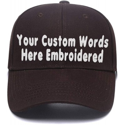 Baseball Caps DIY Embroidered Baseball Hat-Custom Personalized Trucker Cap-Add Text(Single Or Double Line) - Brown - CF18GAW3...