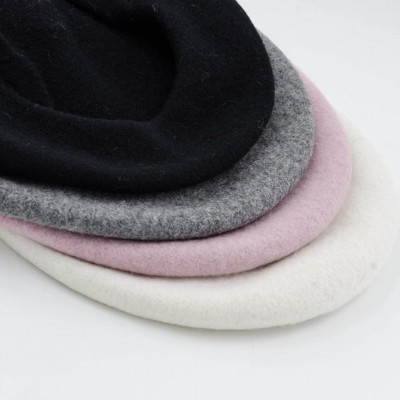 Berets Women's Warm Embroidery Bird Wool Cap Berets Robin Hat - Pink - CJ1827TDEYN $11.78