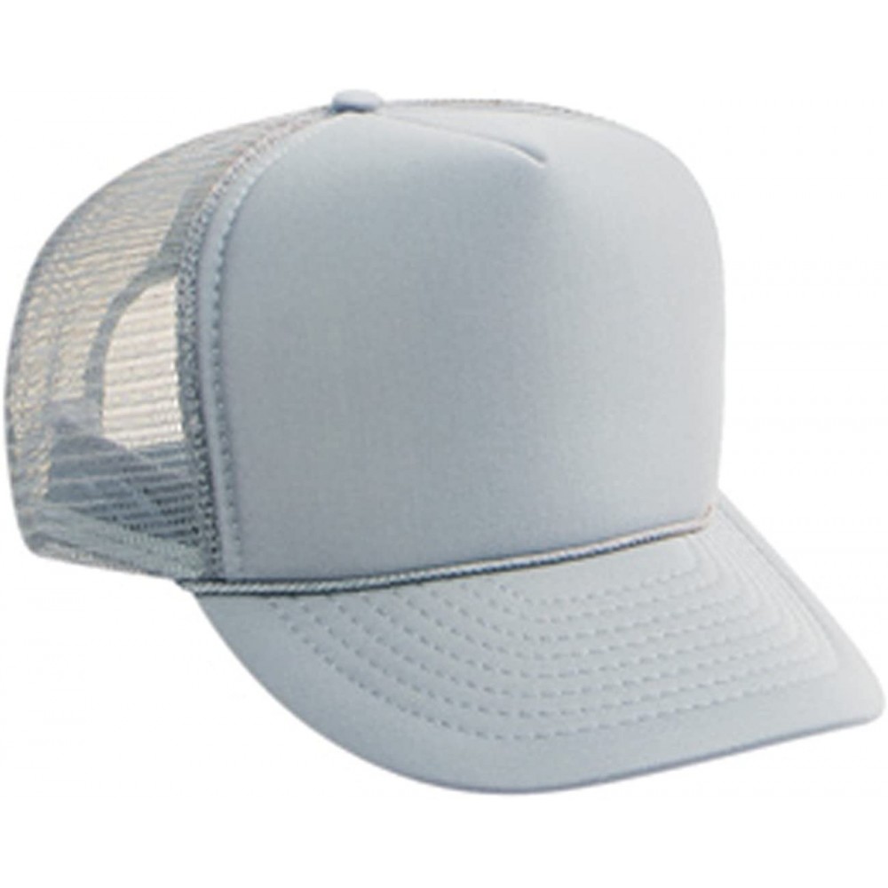 Baseball Caps Polyester Foam Front Solid Color Five Panel High Crown Golf Style Mesh Back Cap - Gray - CQ11TOP068F $12.59