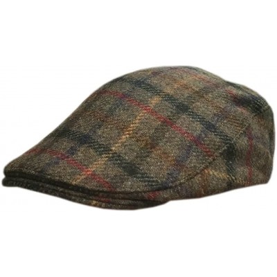 Newsboy Caps Donegal Flat Cap- Traditional Irish Tweed Hat- Plaid - CE12N77HIPG $82.81