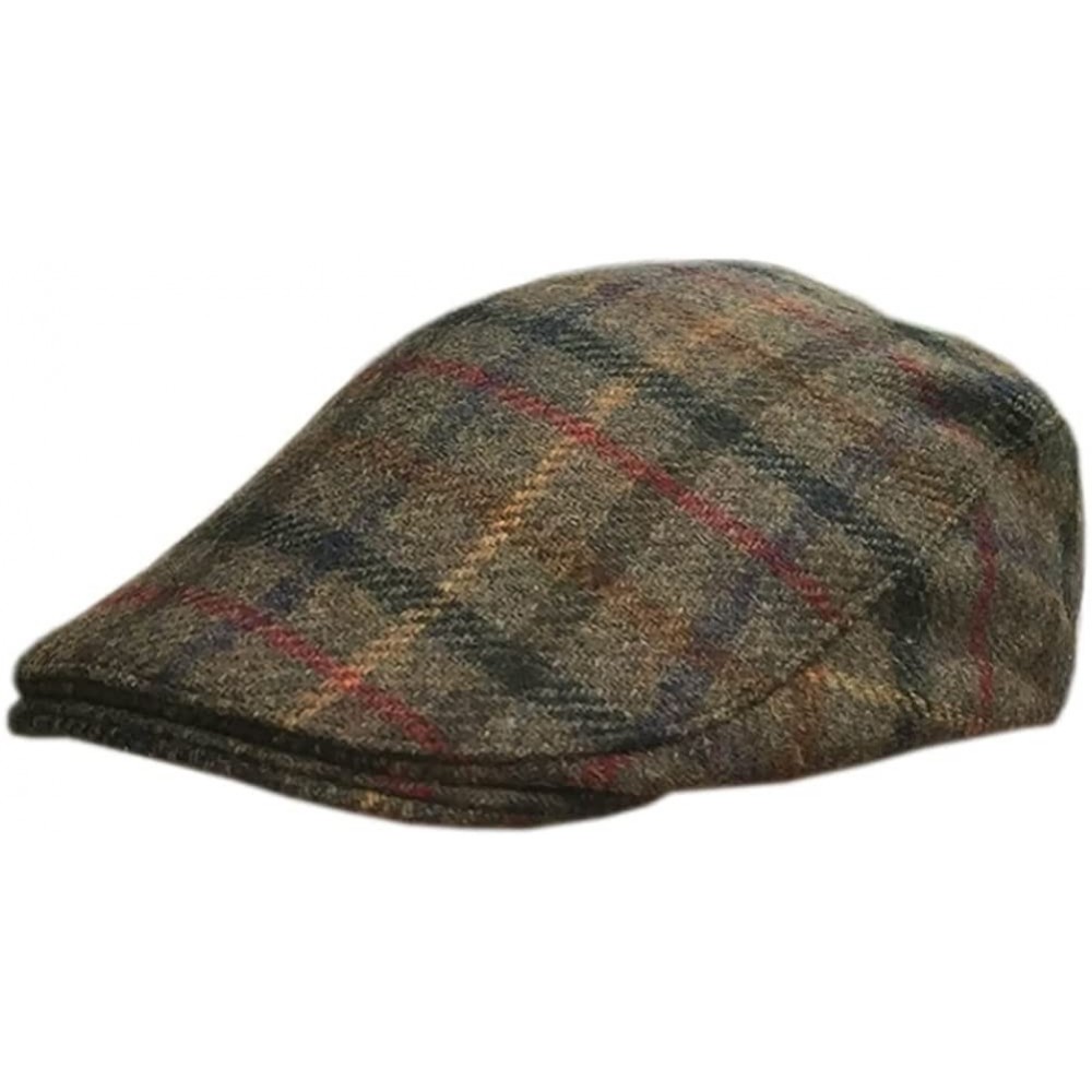 Newsboy Caps Donegal Flat Cap- Traditional Irish Tweed Hat- Plaid - CE12N77HIPG $38.64