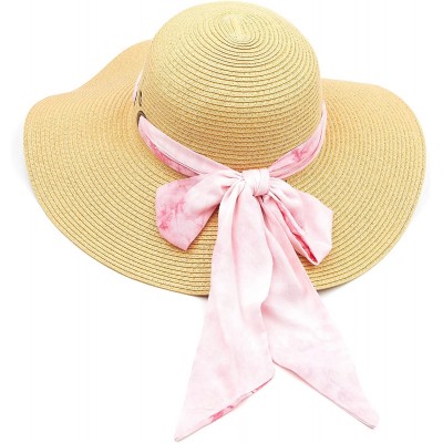 Sun Hats Pull Through Sash Scarf Eyelets Straw Hat Floppy Foldable Roll up Beach Travel Sun Hat (ST-2026-3017-20) - C9194RT75...