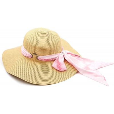 Sun Hats Pull Through Sash Scarf Eyelets Straw Hat Floppy Foldable Roll up Beach Travel Sun Hat (ST-2026-3017-20) - C9194RT75...