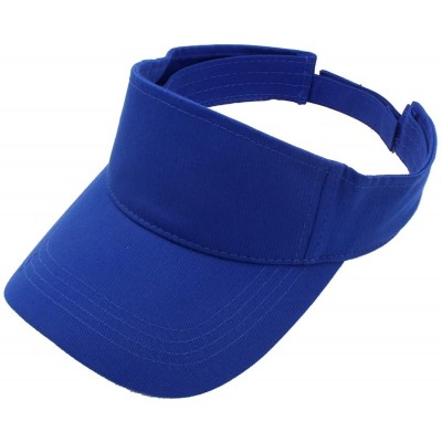 Visors Sun Sports Visor Men Women - 100% Cotton Cap Hat - Royal Blue - C417YT8QQ5N $21.16
