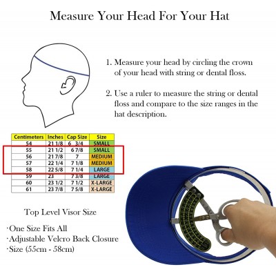 Visors Sun Sports Visor Men Women - 100% Cotton Cap Hat - Royal Blue - C417YT8QQ5N $9.40