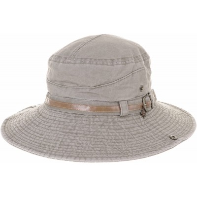 Sun Hats Boonie Bush Hat Wide Brim Faux Leather Band Side Snap DW8340 - Brown - CF12HS7F22F $44.30