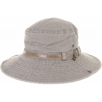 Sun Hats Boonie Bush Hat Wide Brim Faux Leather Band Side Snap DW8340 - Brown - CF12HS7F22F $22.75