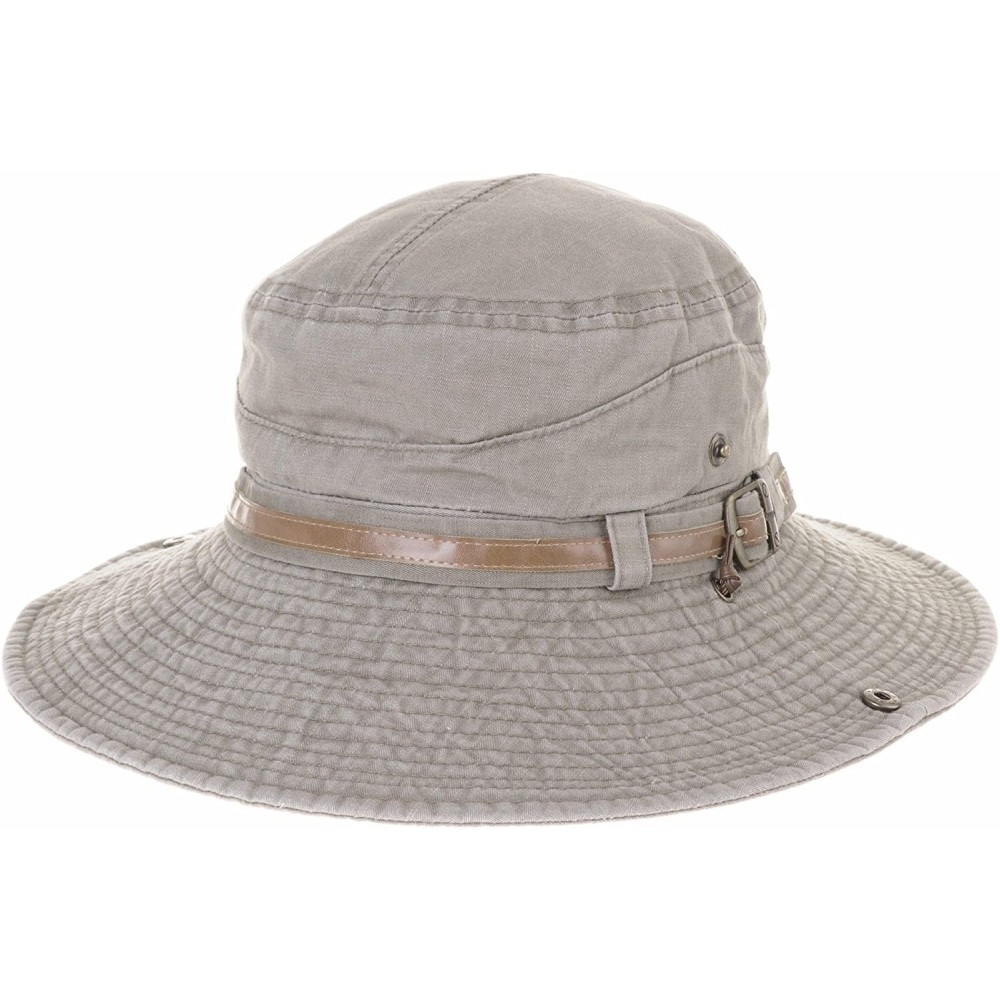 Sun Hats Boonie Bush Hat Wide Brim Faux Leather Band Side Snap DW8340 - Brown - CF12HS7F22F $22.75