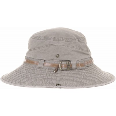 Sun Hats Boonie Bush Hat Wide Brim Faux Leather Band Side Snap DW8340 - Brown - CF12HS7F22F $22.75