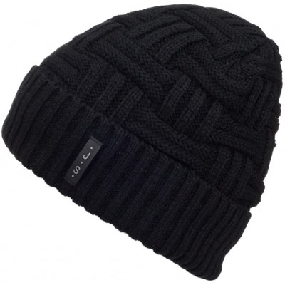 Skullies & Beanies Mens Winter Knitting Wool Warm Hat Daily Slouchy Hats Beanie Skull Cap - Black - CZ1265BJWJJ $8.03