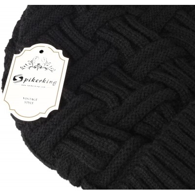 Skullies & Beanies Mens Winter Knitting Wool Warm Hat Daily Slouchy Hats Beanie Skull Cap - Black - CZ1265BJWJJ $8.03