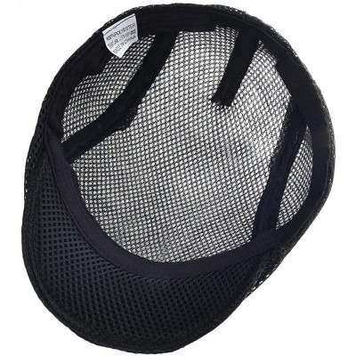 Newsboy Caps Men Breathable Mesh Summer Hat Newsboy Beret Ivy Cap Cabbie Flat Cap - Style3- Black - CK18SKSLXSS $11.27