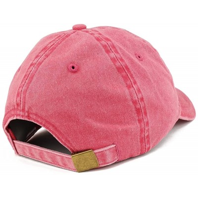 Baseball Caps Grandma Since 2019 Embroidered Washed Pigment Dyed Cap - Red - CL180OSKGHQ $16.75